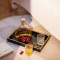 Factory Custom Luxury Black Serving Tray Eco-Friendly Glass UV Gold Printed for Serving and Gift Giving