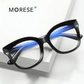 MORESE 2101 Women's Small Frame Butterfly Shaped Glass Eyeglasses Cardboard Frame for Computer Use