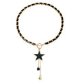 Wholesale Metal Black Alloy and Velvet Star Shape Pendant Necklace 12cm Metal Jewelry Necklace