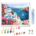 Painting by Numbers Seaside City Coastal Landscape Diy Oil Painting by Numbers Handmade Canvas Digital Painting Kit Home Decor