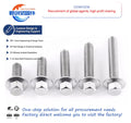 Hot Sale High-Strength Stainless Steel Flange Hexagon Head Bolts in Sizes M4 M6 M8 M10 M12 3/18-16 Plain Finish Hex Flange Bolt