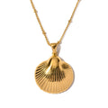 Tarnish Free Stainless Steel Gold Plated Fashion Jewelry Shell Pendant Necklaces for Women Moissanite Gold Necklace
