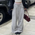 2024 Women's Loose Leisure Pants Breathable Satin Elastic Waist Casual Streetwear Lazy Straight Design