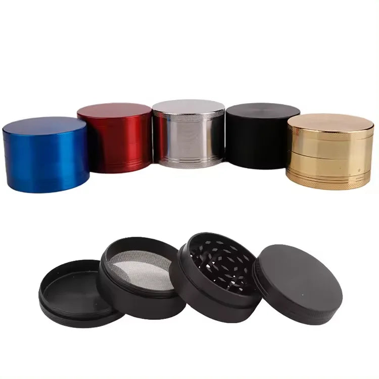 Erliao Custom Logo 50mm Zinc Metal 4-Layer Herb Grinder Luxury Eco-Friendly Tobacco Spice Grinder Wholesale for OEM