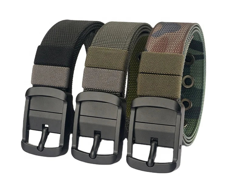 1.5" Wide New Men's Nylon Belt With Rotatable Pin Buckle Leisure Sports Fashion Webbing Fabric Belts for Men