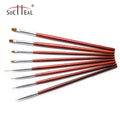 Professional Socheal Nylon Hair Wood Handle Nail Art Brush Set