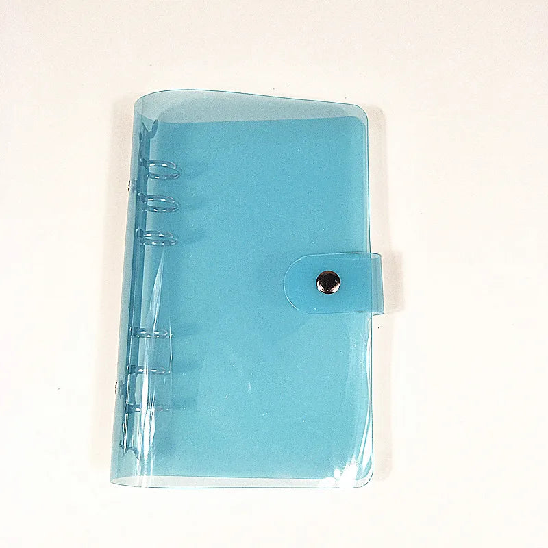 New Cute Candy Kawaii Colored Transparent Pvc 6 Rings Binder Planner Spiral Notebooks Folder Stationery A6