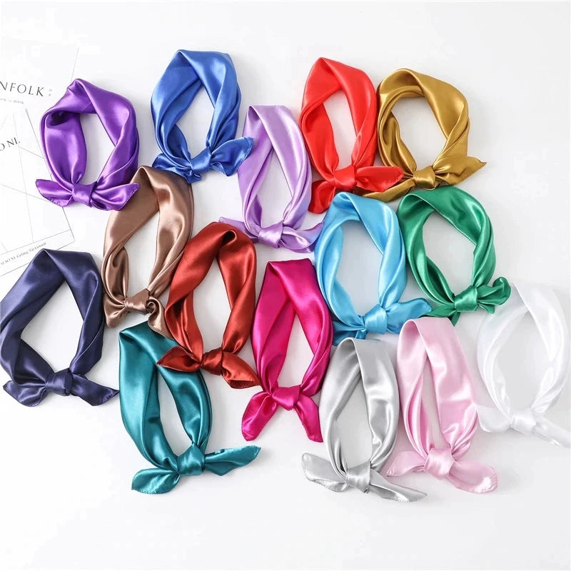 Promotional Cheap Fashion Custom Print Satin Silk Square Scarfs for Women Stylish