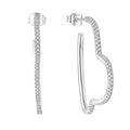 Clear CZ 925 Sterling Silver Cloud Shaped Hoop Earrings for Women