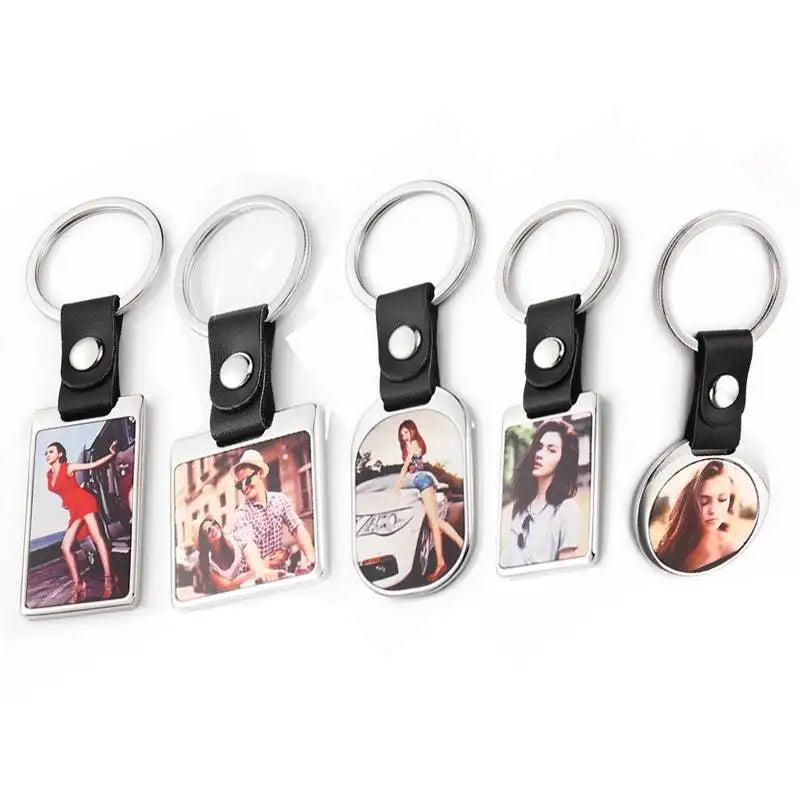 RubySub New Arrival Metal Key Custom Keychain Sublimation Key Chains with PU Belt Buckle