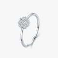 Ailmay 925 Sterling Silver Exquisite Elegant Flower Shining CZ Finger Ring for Women Wedding Engagement Accessories Jewelry Gift