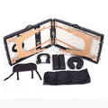 SW Portable 300kg Load Wooden Massage Table Black Wooden Legs 3 Section Folding Lash Beauty Bed Set Spa for Living Room Gym