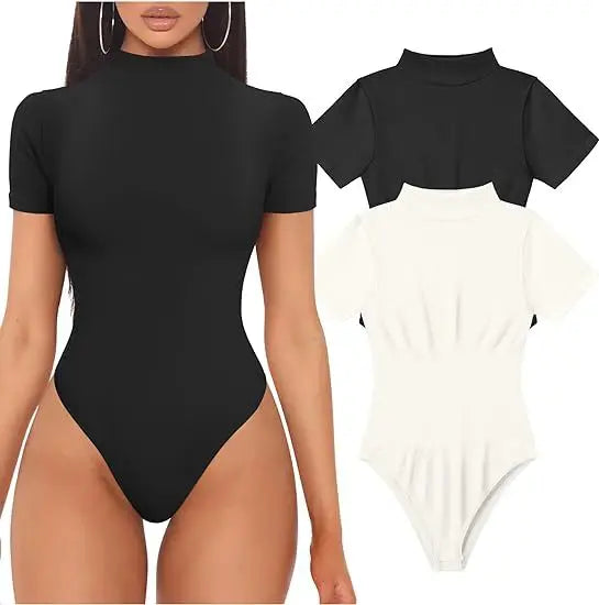 Summer Club Party Bodysuit with Breathable Nude Short Sleeves Wholesale Activewear