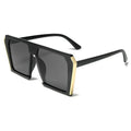 Big Face Black Mens Womens Oversized Square Vintage Large Metal Rectangle Gold Plastic Pc Gold Large Big Frame Sun Glasses