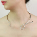 INS Trendy Snake Tail Shape Water Drop Alloy Choker Necklace Korean Style Statement Torques Necklaces for Women Accessories