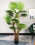 Wholesale Artificial Fan Palm Tree 180cm PE Trunk Steel Leaves Plastic Fabric 5-8 Year Lifespan Olive Leaf Type Artificial Plant MegaBDM