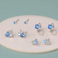 High Quality S925 Sterling Silver Topa Blue Series Zircon Stud Earrings for Women Jewelry Accessories YB-XY-201