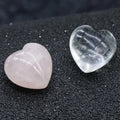 DIY Natural Rose Quartz Clear Quartz pendant Beads gemstone pendant heart shape crystal chips