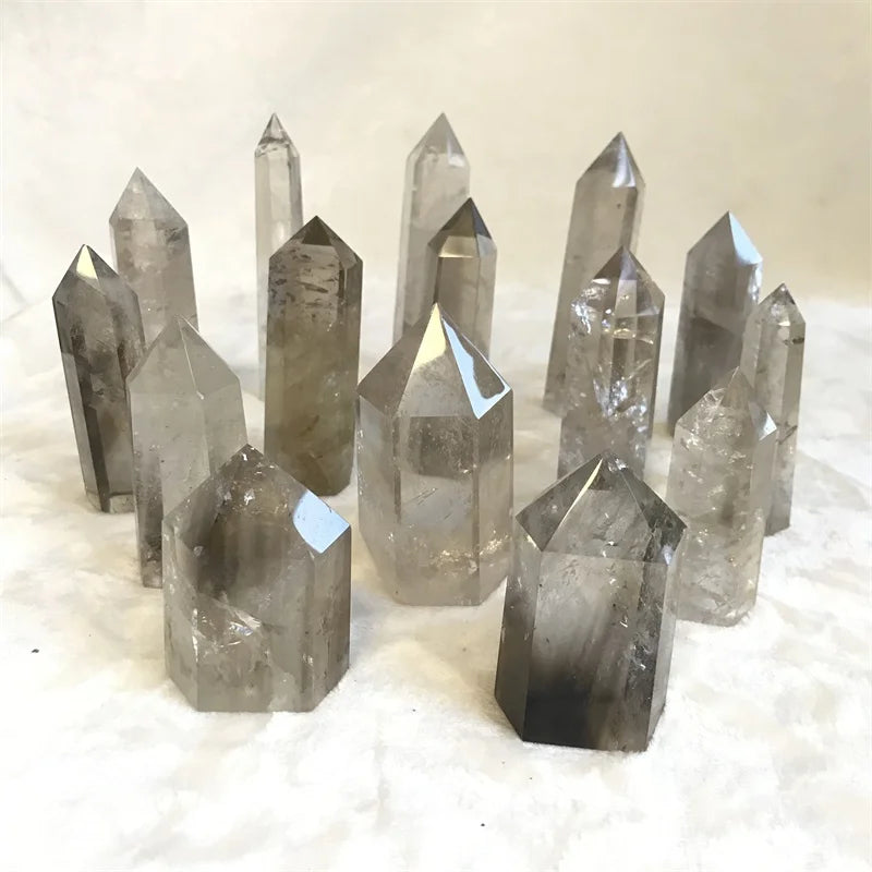 Wholesale Natural Smoky Quartz Crystal Healing Stone Tower Smoky Quartz Point