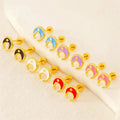 Good Quality Stainless Steel Stud Earrings for Kids Customized Hypoallergenic Enamel Earring Jewelry 18k Moon Stud Earrings