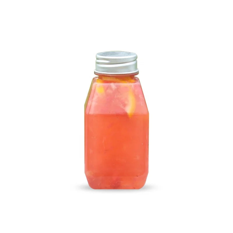 300ml Unique Diamond-Shape Cold Juice Bottle with Aluminium Cap for Milk Juice Tea Soda Energy Drinks Whisky