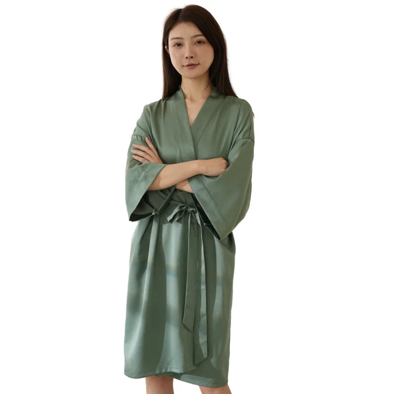 Olive Green Womens Robe Bridesmaid Robes Ruffle Soft Robes Ladies Lightweight Soft Loungewear Bathrobe Sleepwear