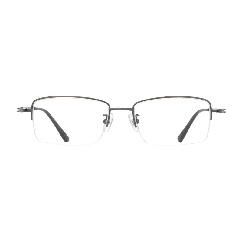 Vintage Square Genuine Unisex Half Frame Optical Titanium Diamond Face Reading Glasses Frames