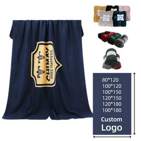 Wholesale Custom 100% Polyester Patterned Towel Throw Blankets Portable Travel Polar Fleece Blanket