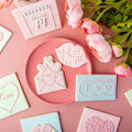 Saffron New Love Valentines Day Chocolate Candy Molds Cookie Cutters Acrylic Embosser Board Heart love Shape Candy Mold