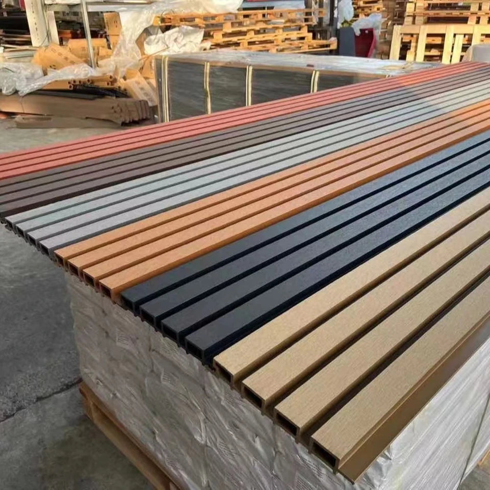 External Wpc Wall Cladding Great Outdoor Plastic Composite Garden Cladding Exterior Waterproof Fluted Wpc Wall Panel