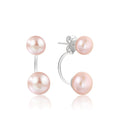 Fine cheap jewelry 925 sterling silver women geometric CC natural freshwater purple pearl stud earrings