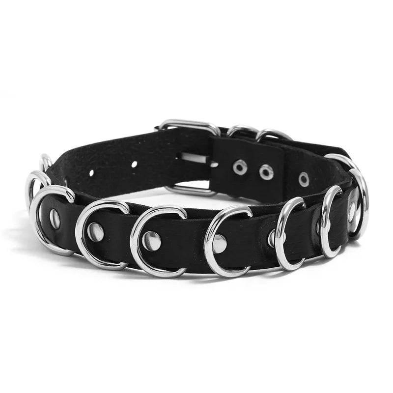 Hot Sale Punk Style Gothic Women's PU Leather Necklace Exaggerated Cosplay Jewelry for Wedding and Party Gift