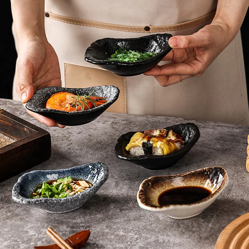 Wholesale Household Dinnerware Ceramic  Seasoning Snack Sauce Vinegar Dish Porcelain Sushi Dipping Sauce Dish for Restaurant