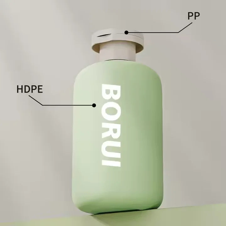 Wholesale HDPE Plastic Green Screen Printed Empty Cosmetic Body Lotion Bottle Pump Sprayer Packaging Hair Shampoo Conditioner