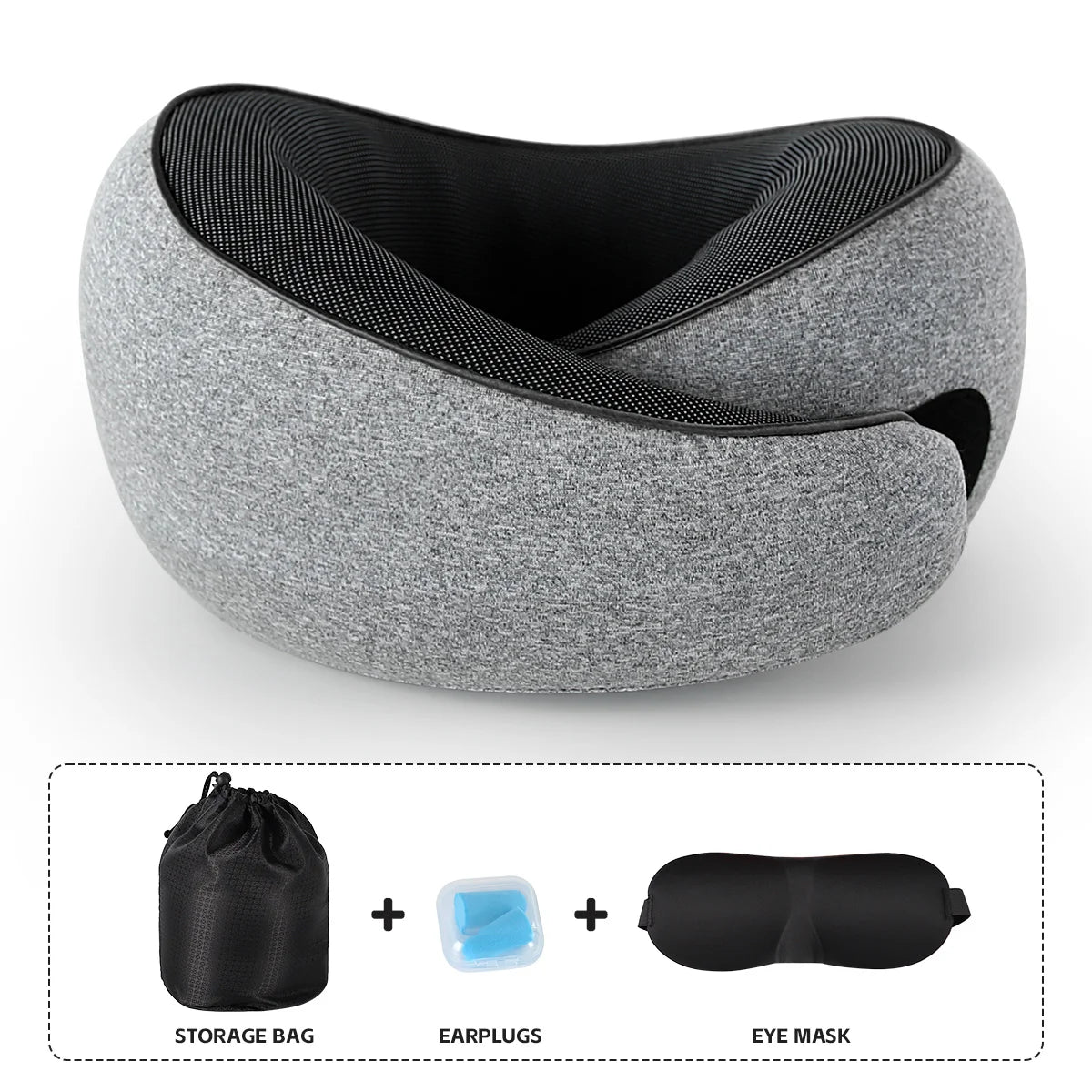 Adjustable Travel Pillow Lightweight Memory Foam Travel Neck Pillow for Sleeping - Washable & Breathable Pillow