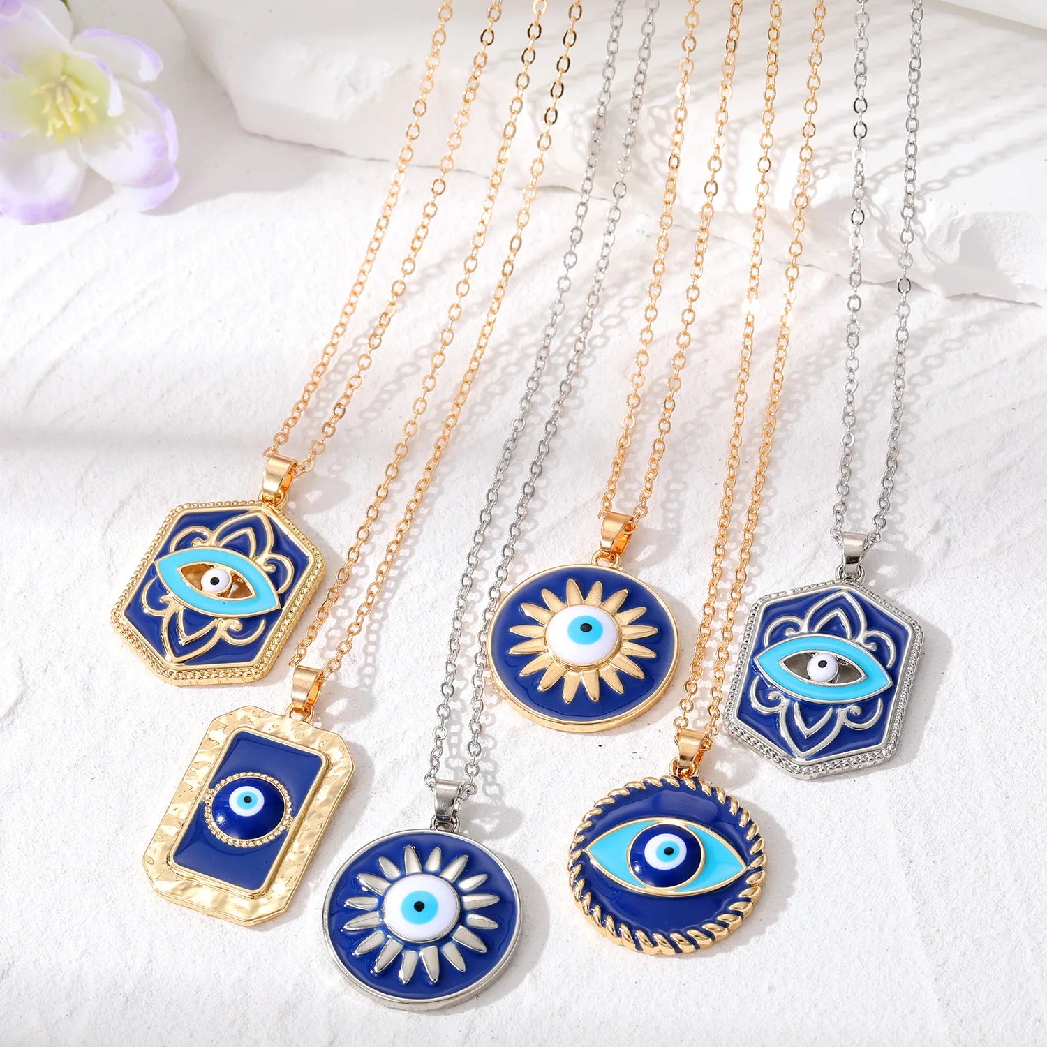 KDC2077 Wholesale Latest Fashion Factory Supply Blue Evil Eye Pendant Chunky Necklace