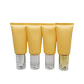 Wholesale 50g Yellow Flat Oval Empty Cosmetic Sunscreen Tube Package Recycle Hand Lotion Package Container with White Pump