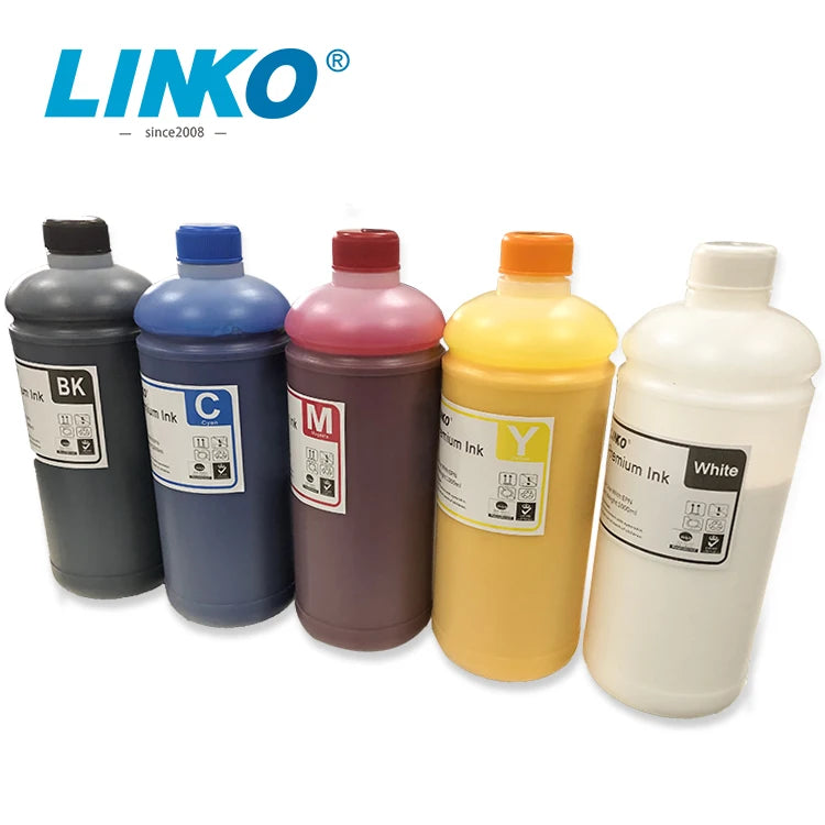 LINKO DTF Ink 500ml Volume for DTF Printer Hot Melt Powder PET Film Digital Transfer Printing for Fabric Dye Type