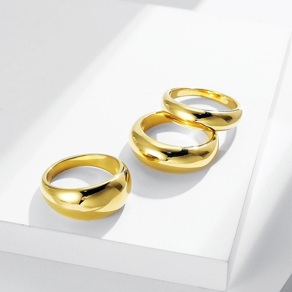 316L Stainless Steel Loach Back Water Drop Shaped Plain Ring Fashionable Men and Women Ring Jewelry Wedding Birthday Gift
