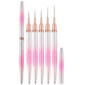 Factory Outlet Kemeisi Smooth Nylon Hair Nail Art Liner Brush with Dazzling Pink Metal Handle DIY Manicure Multi-Size Options