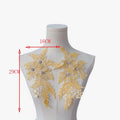 Rhinestones Sequin Embroidered Lace Applique Sewing Flower Fabric Patch for Wedding Bridal Dress Clothes DIY Crafts