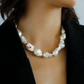 Aimgal Fine Jewelry Baroque Pearl Inlaid Crystal Clavicle Chain 20-25mm Natural Freshwater Pearl Retro Luxury Women Necklace