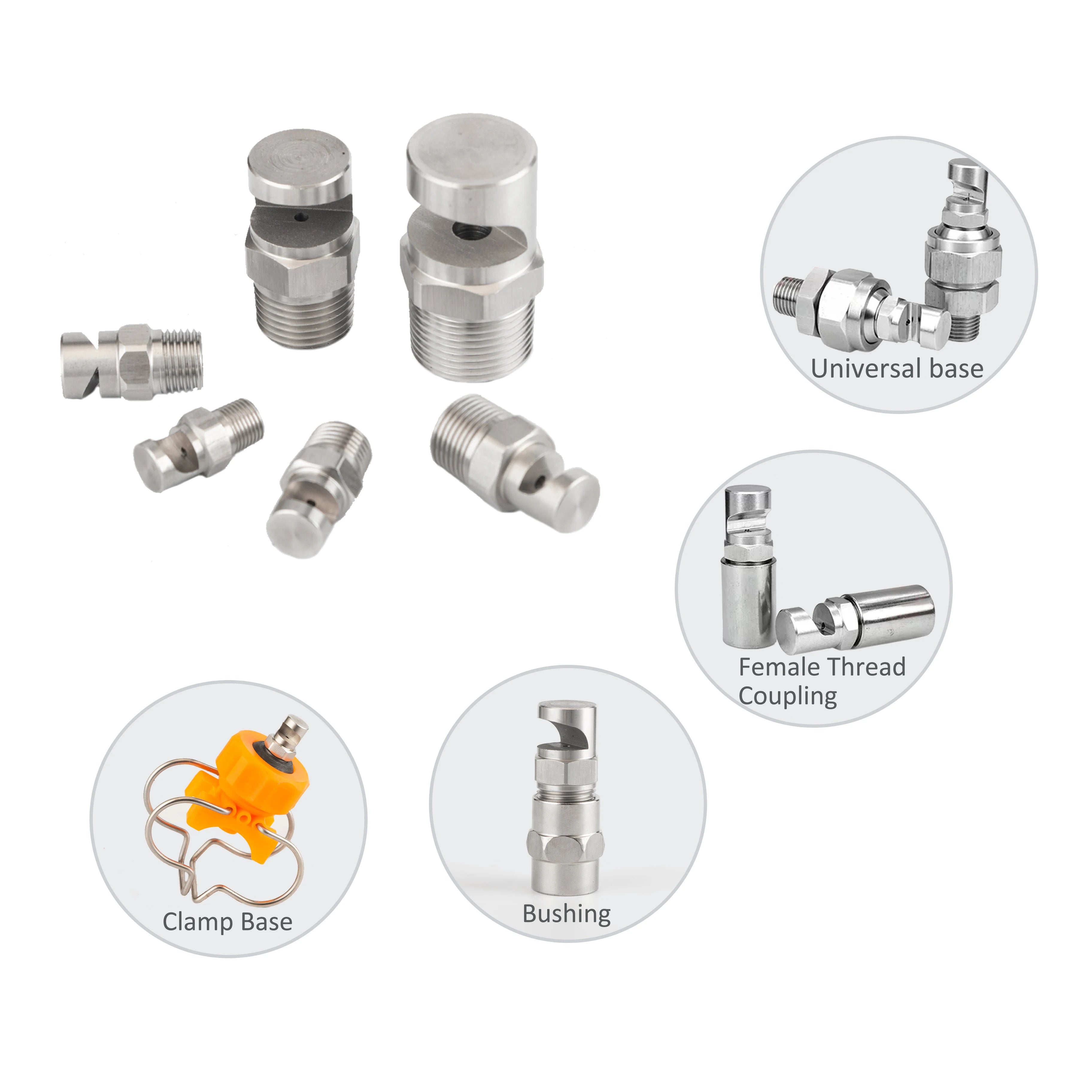 1/8" 1/4" 3/8" 1/2" 3/4" in Stainless Steel 304 K-type Nozzle Cleaning Equipment Parts High Pressure Washing Wide Angle Washing