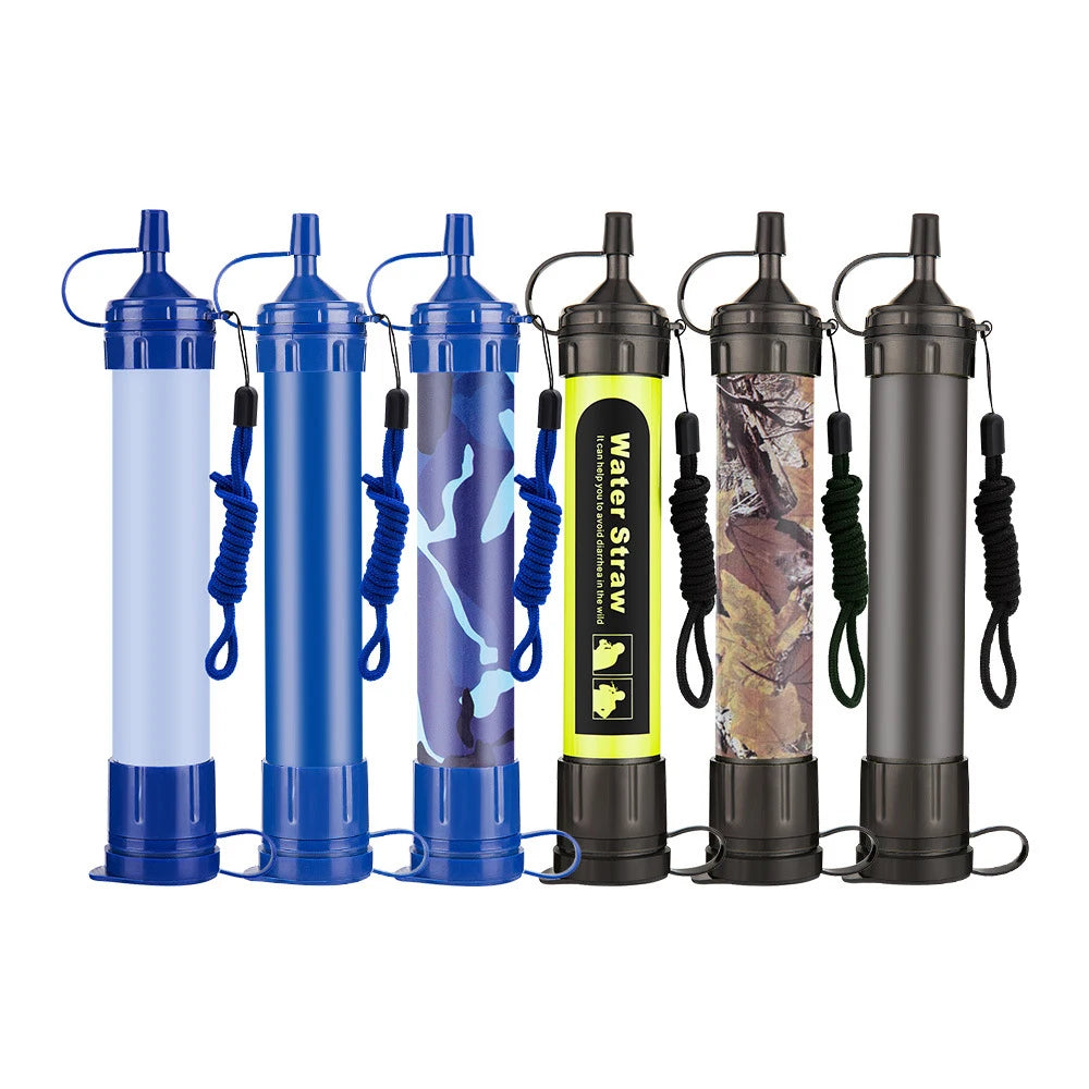 Yenvqee Camping Outdoor Personal Activated Carbon Straw Water Filter Portable Multi-Layer Filtration Survival