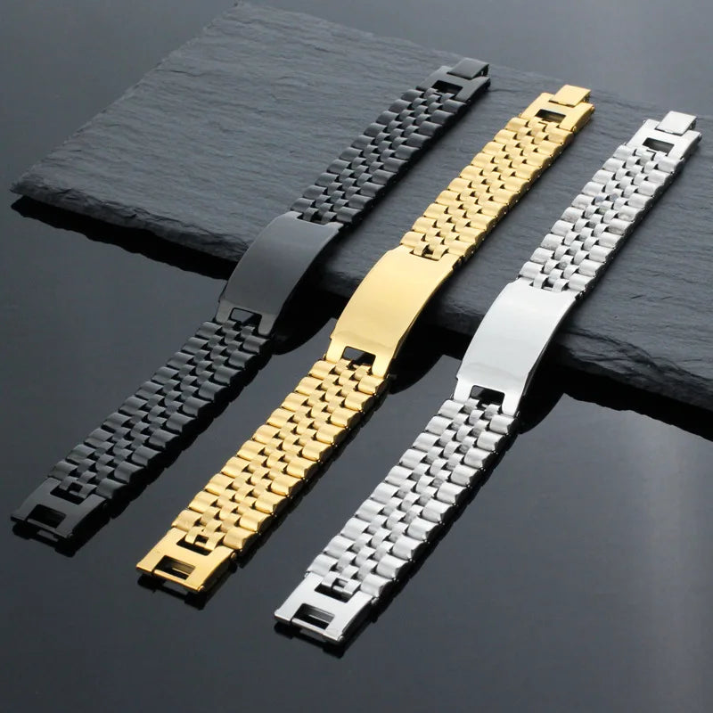 CENDA Cenda1846 Luxury Stainless Steel Chain&Link Bracelets Gold Plated Detachable Wristband Women Men Hiphop Watch 18mm