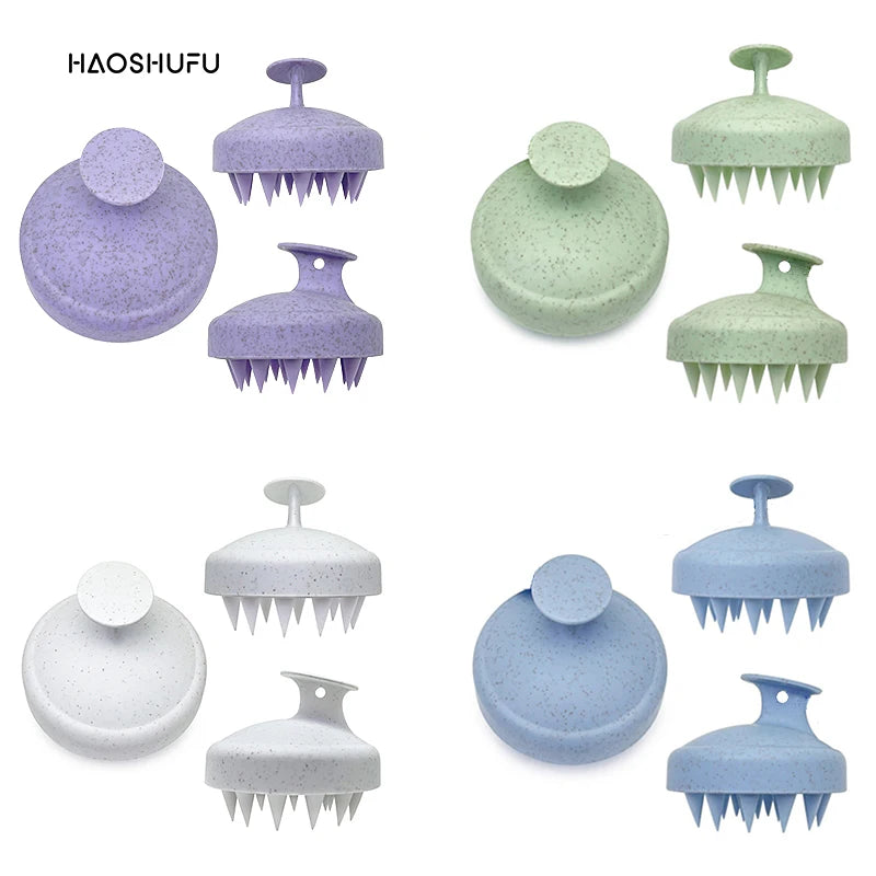 Wholesale Silicone Hairbrush Scalp Massage Wheat Straw Shampoo Brush for Home Use