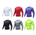 High Elastic Men Quick-dry Gym Wear Basketball Fitness Running Training Plain t Shirt Long Sleeve Sport Compression t Shirts