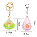 Liquid 3D Floater Crystal Keyring Cute Car Charm Keyring Cell Phone Ring Diamond Acrylic Keychains