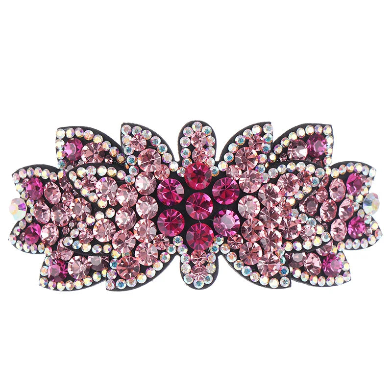 HX-121 New Czech Drill Spring Clip Simple Crystal Full Rhinestone Duck Clip Flower Super Flash Austrian Drill Fashion Party