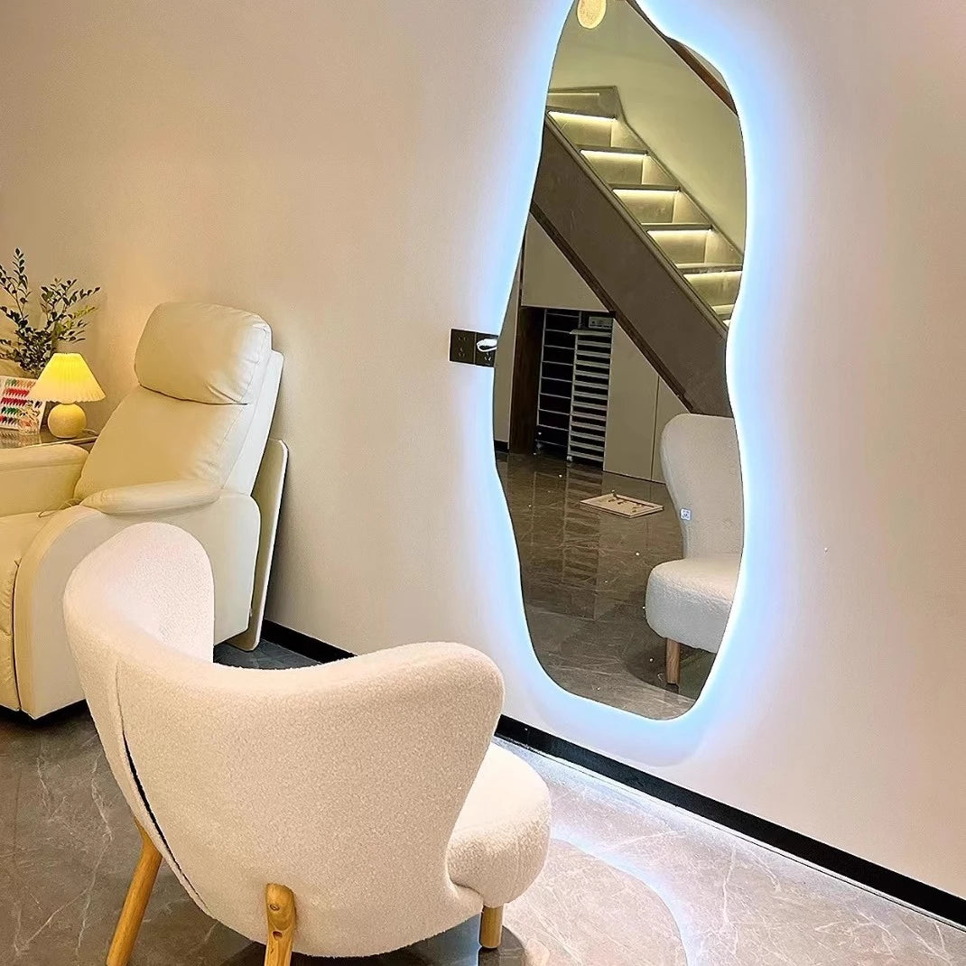 Hot Sale High-end Luxury LED Hairdressing Mirror Hanging Mirror Glass One Side Can Be Customized Size for Barber Shop